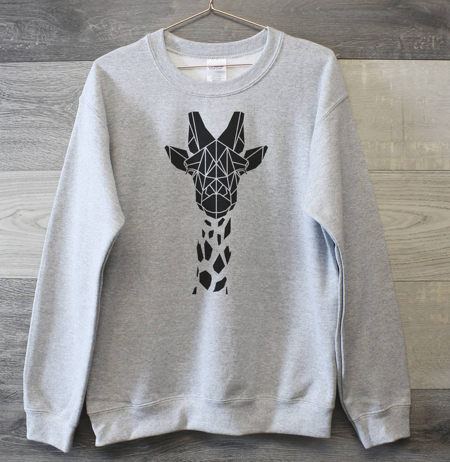 cute unisex giraffe crewneck sweater by stencilize | notonthehighstreet.com