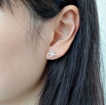 Silver 925 50th Birthday Flower Earrings, 4 of 8