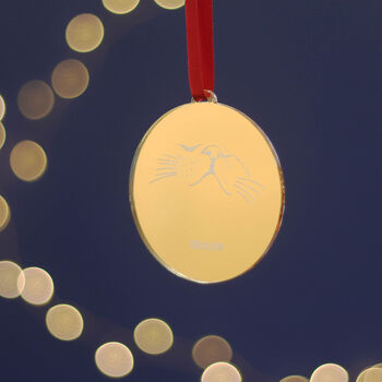 Gold Personalised Cat Nose Christmas Tree Bauble, 4 of 6