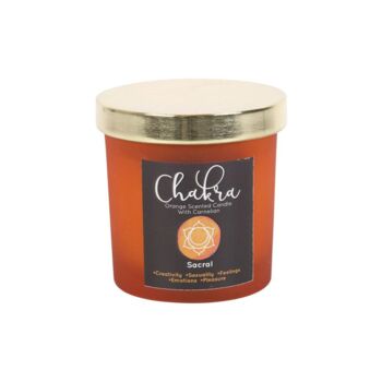 Sacral Chakra Orange Crystal Chip Candle, 3 of 4