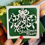 Mistletoe Papercut Christmas Card, thumbnail 1 of 6