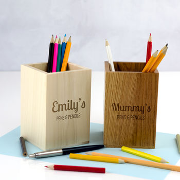 Personalised Wooden Pens And Pencils Pot, 4 of 5