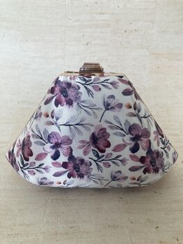Purple Statement Handcrafted Floral Clutch Bag, 5 of 6
