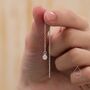 Sterling Silver Tiny Hammered Disk Chain Threader Earrings, thumbnail 2 of 11