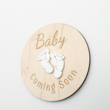 Engraved Baby Coming Soon Plaque Acrylic Keepsake, 3 of 12