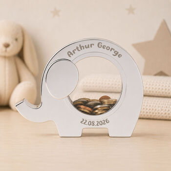 Personalised Round Elephant Money Box, 4 of 4