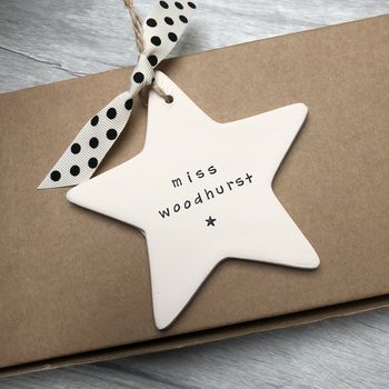 Personalised Ceramic Thank You Teacher Star, 2 of 4