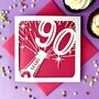 Champagne Bottle Personalised 90th Birthday Card, thumbnail 2 of 4