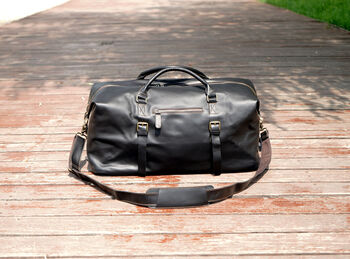 Genuine Leather Holdall Large, 6 of 12