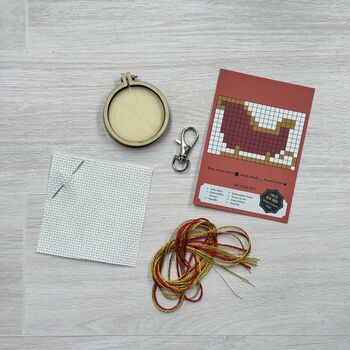 Dashing Through The Snow! Christmas Mini Matchbox Cross Stitch Kit, 5 of 5