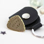 Personalised Brass Plectrum With Leather Keyring Case, thumbnail 2 of 5