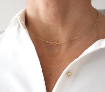 Delicate Gold Choker Necklace, 2 of 3
