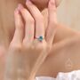 Sterling Silver Natural One Carat Swiss Blue Topaz Oval Ring, thumbnail 5 of 11