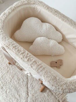 Teddy Cloud Cushion Set Neutral Nursery Decoration, 3 of 4