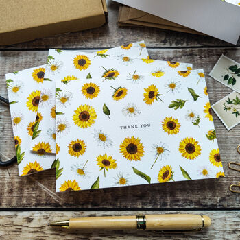 Sunflower Thank You Cards And Envelopes, 4 of 6