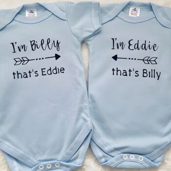 Personalised Twin Baby Gift Set | Matching Twin Clothes, 2 of 12