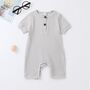 Short Sleeve Ribbed Cotton Baby Romper, thumbnail 5 of 7