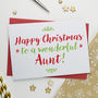 Christmas Card For Wonderful Aunt, Aunty Or Auntie, thumbnail 1 of 3