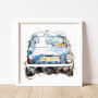 Mini Car Personalised Portrait Print, thumbnail 2 of 9