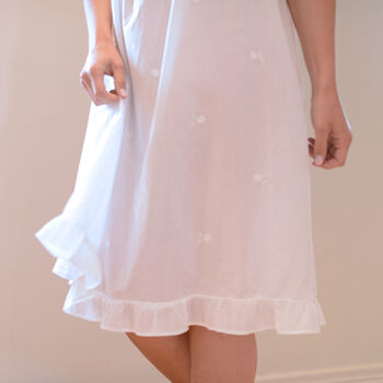 White Cotton Smocked Nightdress, 8 of 8