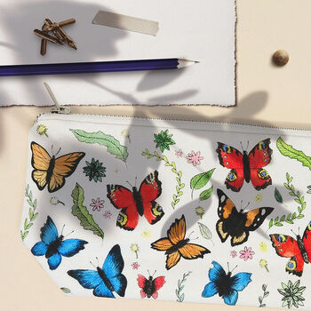 Cotton Butterflies Makeup And Cosmetic Bag, 6 of 8