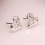 Silver Plated Hammered Heart Stud Earrings, thumbnail 1 of 7