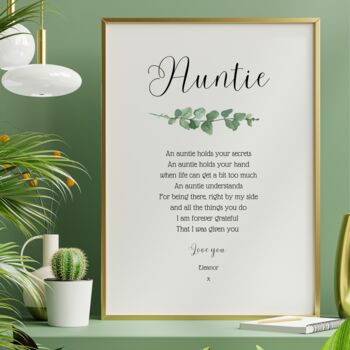 Auntie Christmas Gift Aunt Personalised Christmas Poem, 3 of 8