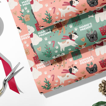 Personalised Christmas Dogs Wrapping Paper, 4 of 6