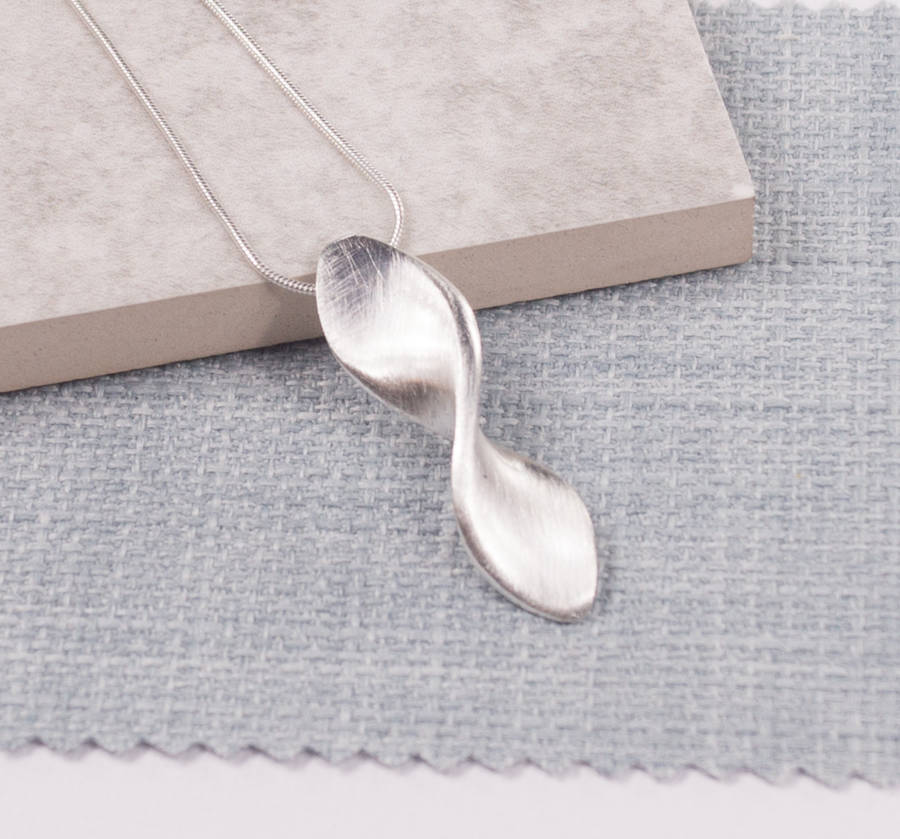 Silver Flat Twist Pendant By SUMMER AND SILVER