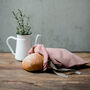 Reusable Natural Linen Bread Bag With Red Stripes, thumbnail 1 of 4