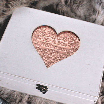 Personalised Heart Wedding Keepsake Box, 2 of 9