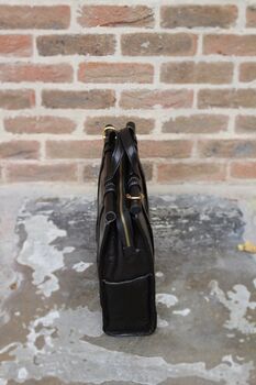 Leather Briefcase For Men Women Black Messenger, 5 of 12