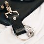 Personalised Black Leather Anniversary Travel Keyring, thumbnail 2 of 4