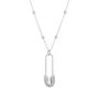 Sterling Silver Jewelled Safety Pin Beaded Necklace, thumbnail 6 of 7