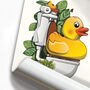 Rubber Duck On The Toilet, Funny Toilet Art, thumbnail 6 of 8