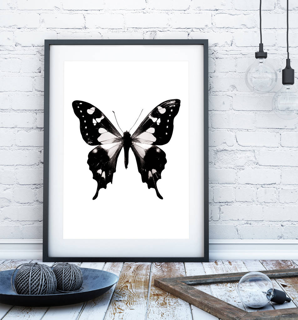 Black And White Butterfly Print, 1 of 7