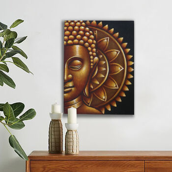 Gold Buddha Painting 60x80cm Canvas, 2 of 4