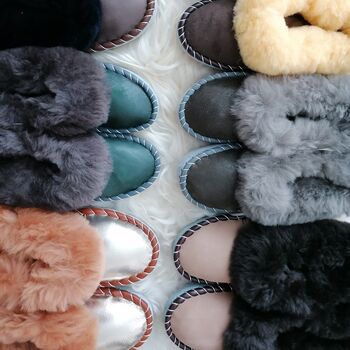 Lucky Dip Non Embroidered Sheepskin Moccasins Slippers, 4 of 7