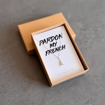 Pardon My French Sterling Silver Eiffel Tower Necklace – Playful Gift For Her, 6 of 10