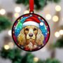 Cocker Spaniel Golden In Santa Hat Suncatcher Decoration, thumbnail 4 of 6
