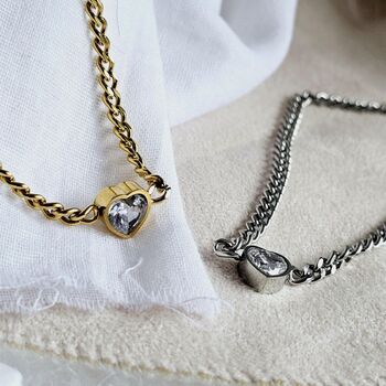 Heart Cuban Chain Choker Necklace – 18k Gold Plated Stainless Steel, Waterproof And Tarnish Free, Premium Gift For Her, 5 of 8