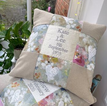Natural Linen Commemorative Cushion, 10 of 12