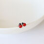 Sterling Silver Red Ladybird Earrings, thumbnail 4 of 7