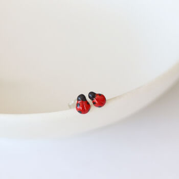 Sterling Silver Red Ladybird Earrings, 4 of 7