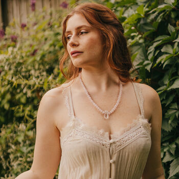 Rose Quartz And Quartz Statement Necklace, 3 of 4