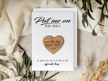 Save The Date Heart Magnets Wedding Invitations, 3 of 9