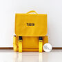 Yellow Small Personalised Kids School Flap Backpack, thumbnail 1 of 3