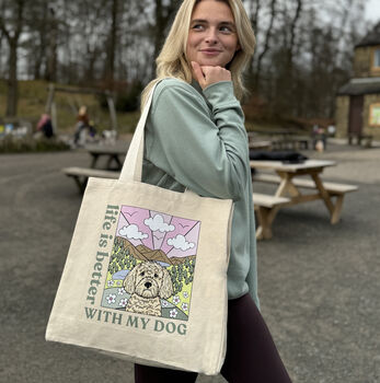 Life Is Better With Your Dog Canvas Tote Bag, 5 of 12