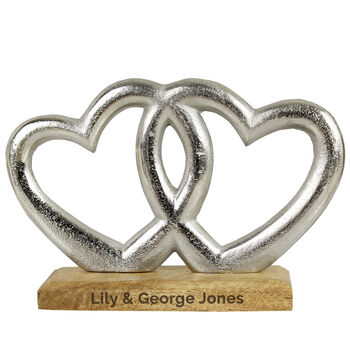 Personalised Double Heart Ornament – Wedding Gift For Couples, 3 of 3