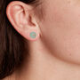 Aquamarine Chalcedony Gold Plated Silver Stud Earrings, thumbnail 4 of 9